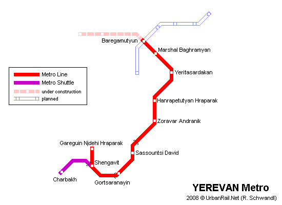 نقشه مترو ارمنستان
